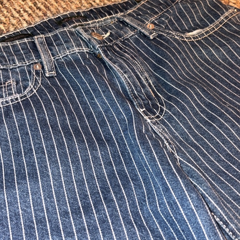 Wild Fable Striped Blue Denim Pants